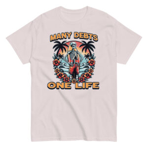 Many Debts. Tropical Skeleton Graphic Tee